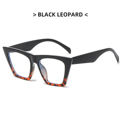 Fashionable Square Eyeglasses Frame with Light Blocking Clear Lens