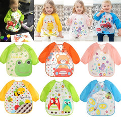 Waterproof Long Sleeve Baby Bibs Feeding Smock Apron