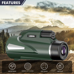 Waterproof Monocular BAK4 Prism for Bird Watching Hiking Camping