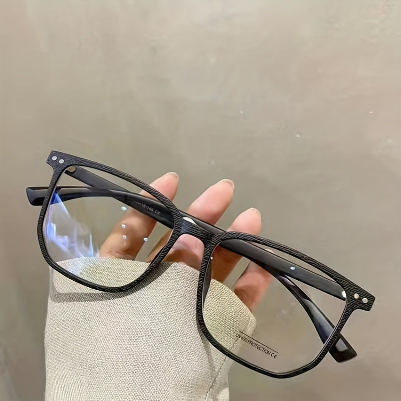 Men's Wooden Frame Glasses Retro Anti Light Reading Casual Eyeglasses