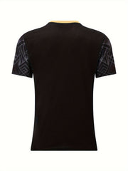 Men's Geometric Print Football Jersey Short Sleeve Soccer Club Uniform