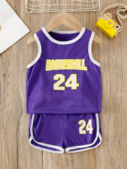 Boy's Basketball Suit No. 24 Tank Top & Shorts Set