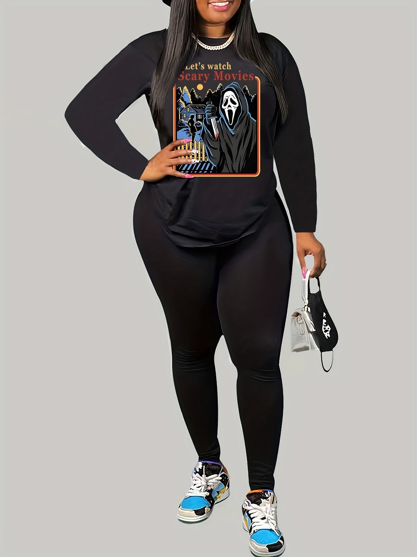 Women's Plus Size Halloween 2 Piece Set