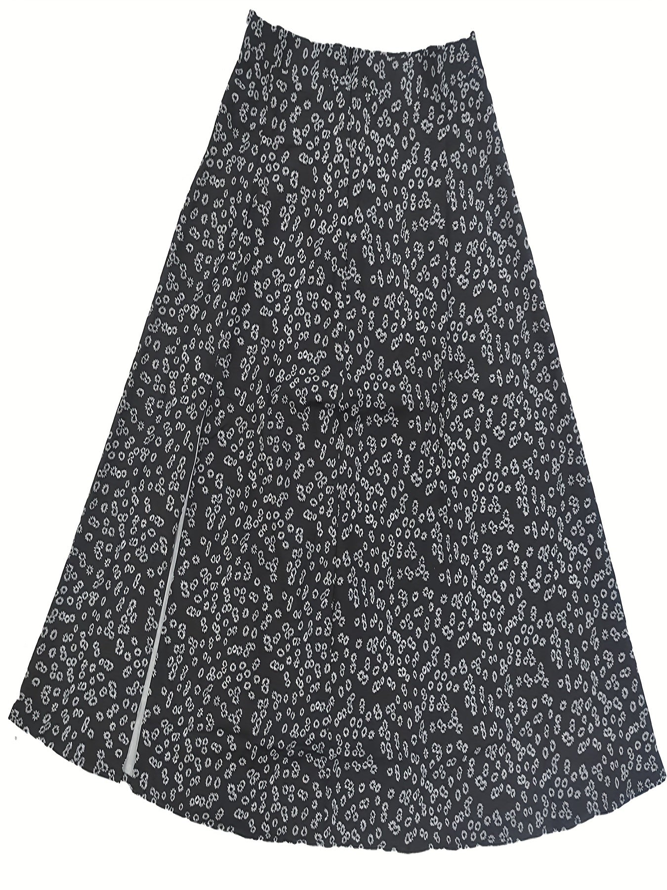 Floral Print Side Split Skirt for Women