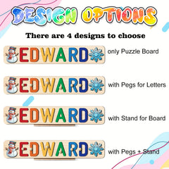 Personalized Wooden Puzzle for Babies - 1st Christmas