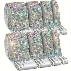 Crystal Rhinestone Strips Adhesive Diamond Ribbon Bling Sticker 2mm Rhinestone
