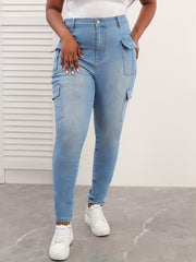 High Rise Cargo Skinny Jeans Women's