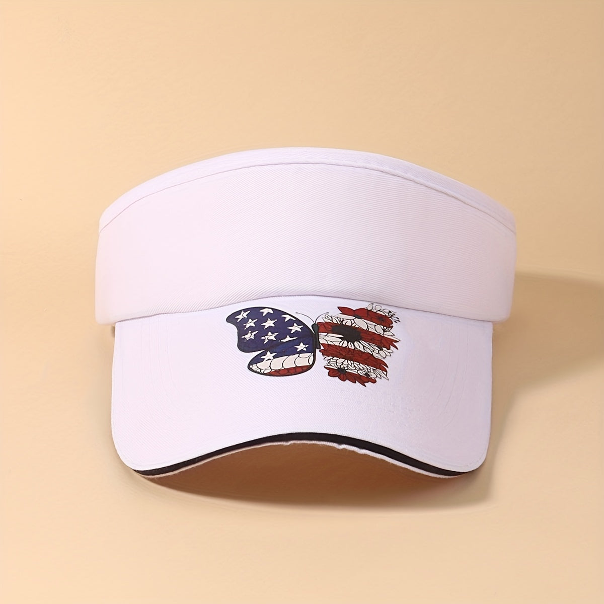 Butterfly Visor Hat Independence Patriotic Cap For Women