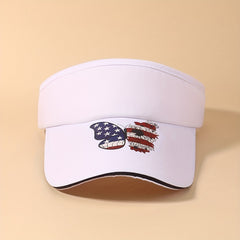 Butterfly Visor Hat Independence Patriotic Cap For Women