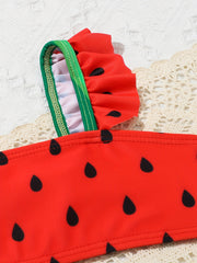Baby Girls Watermelon Split Swimsuit Set with Headband