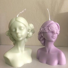 3D Girl Portrait Candle Making Mold for DIY Aromatherapy Decoration