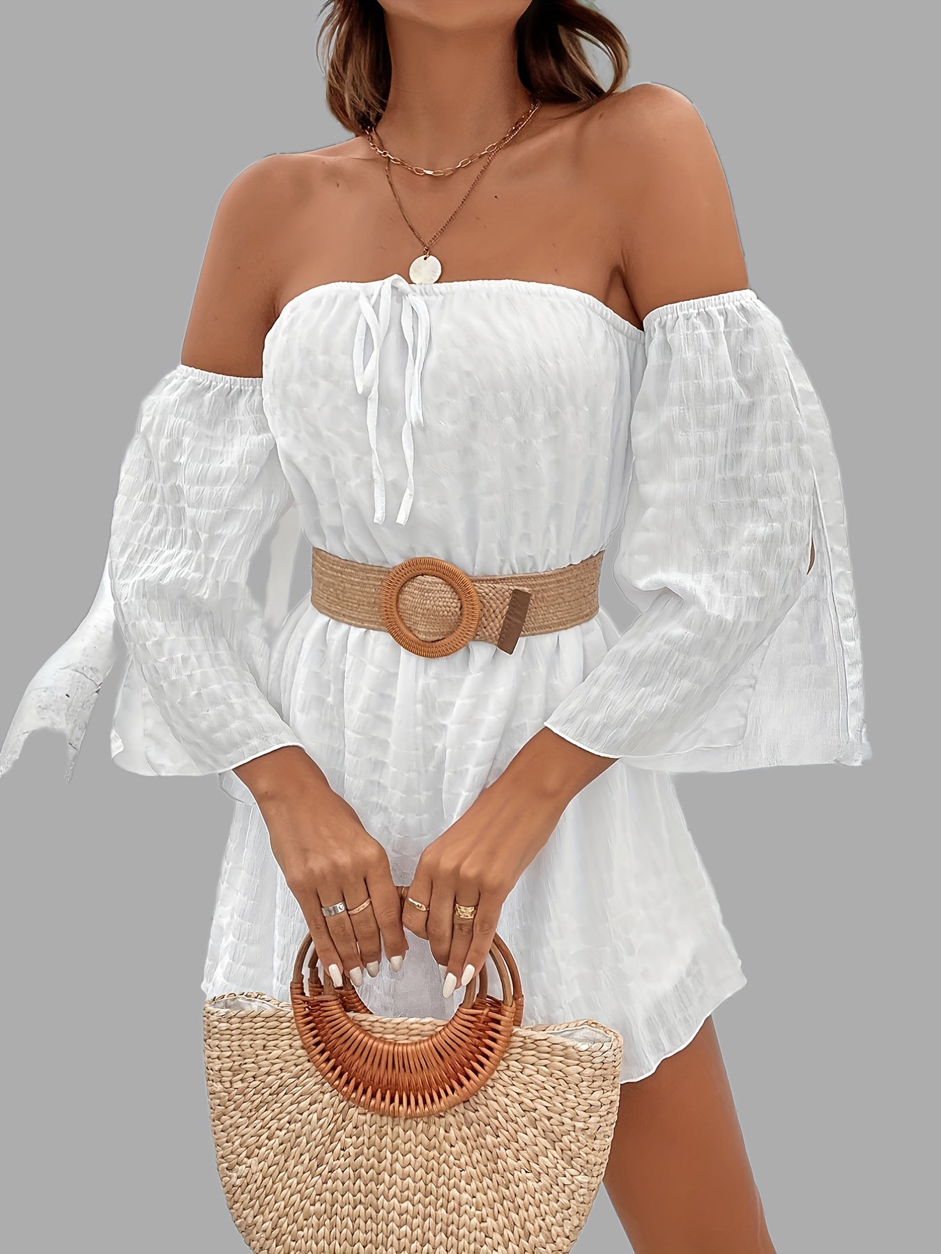 Casual Vacation Split Sleeve Romper Jumpsuit Women's Clothing
