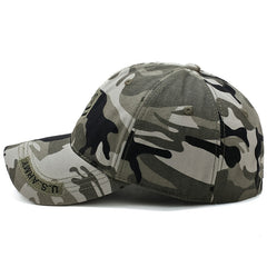 Men's Camo Baseball Cap Embroidered Sun Hat UV Protection Military Cap