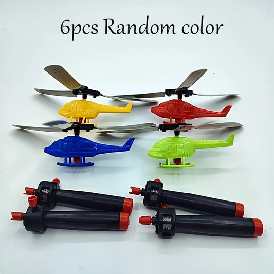 Colorful Pull Cord Helicopter Set Fun Toys for Kids