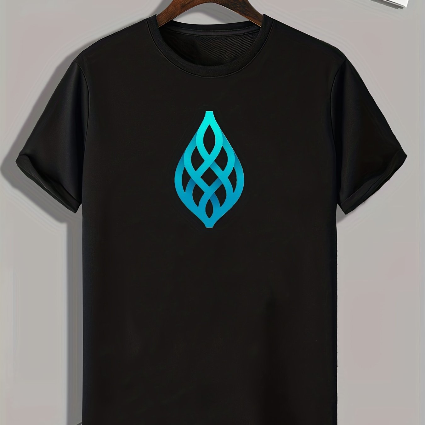 Abstract Drop Print Men's Comfy T shirt Active Slightly Stretch Tee