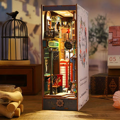 DIY Wooden Dollhouse Kit 3D Puzzle Book Stand Set with Furniture Crafts