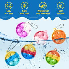 30pcs Mini Silicone Pop Fidget Sensory Toys for Ages 3-6, Party Favors