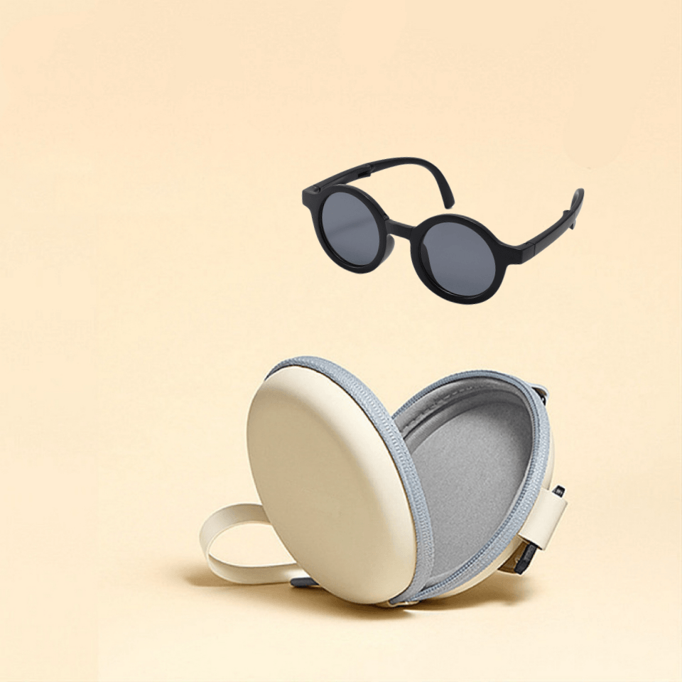 Girls Foldable Round Frame Sunglasses For Kids