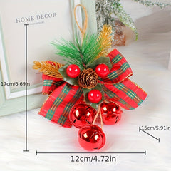 Christmas Bell Pendant Diy Mall Tree Ornament Bow Bell Decoration