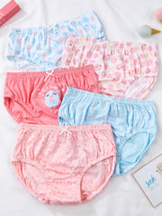 Girls Cartoon Sheep Flowers Heart Shortie Brief Set