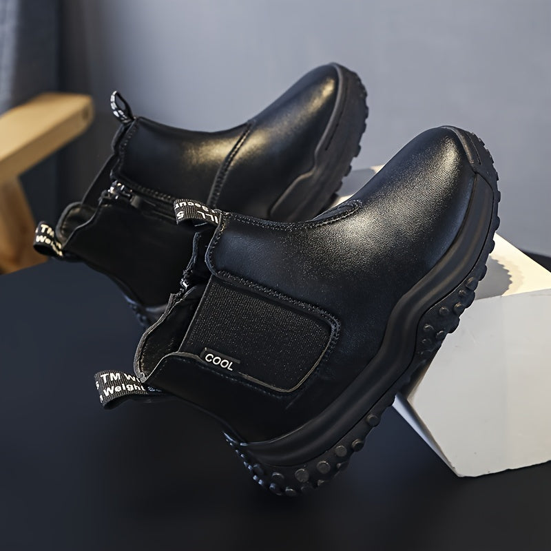 Girl's Plush Lined Ankle Boots with Side Zipper