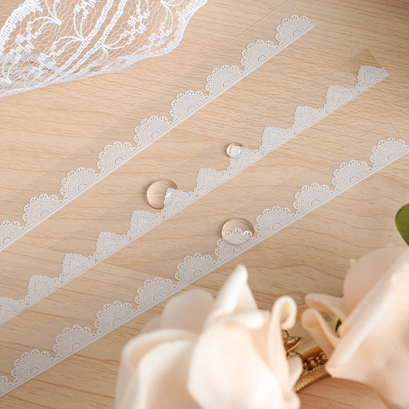 120pcs Transparent Lace Sticker Pack PET Waterproof Stickers