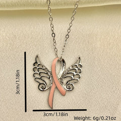 Rhinestone Wings Knot Pendant Necklace for Girls