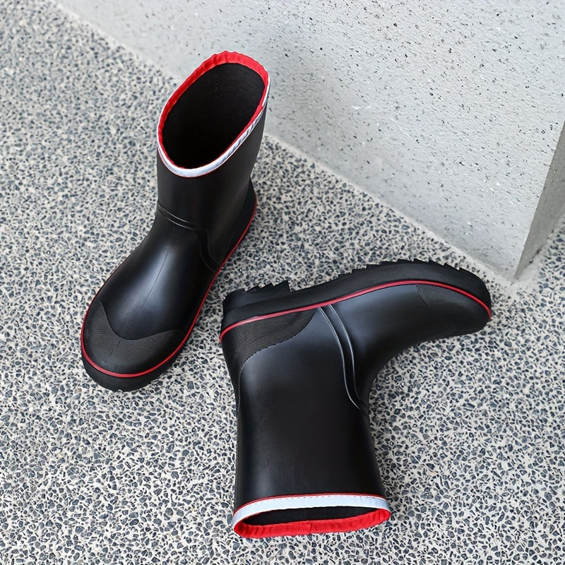 Men Mid Top Rain Boots Wear resistant Waterproof Non slip Rain Shoes
