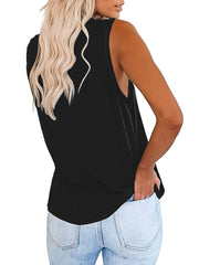 Summer Solid Tank Top Casual Sleeveless Crew Neck Tank Top Casual Every Tops