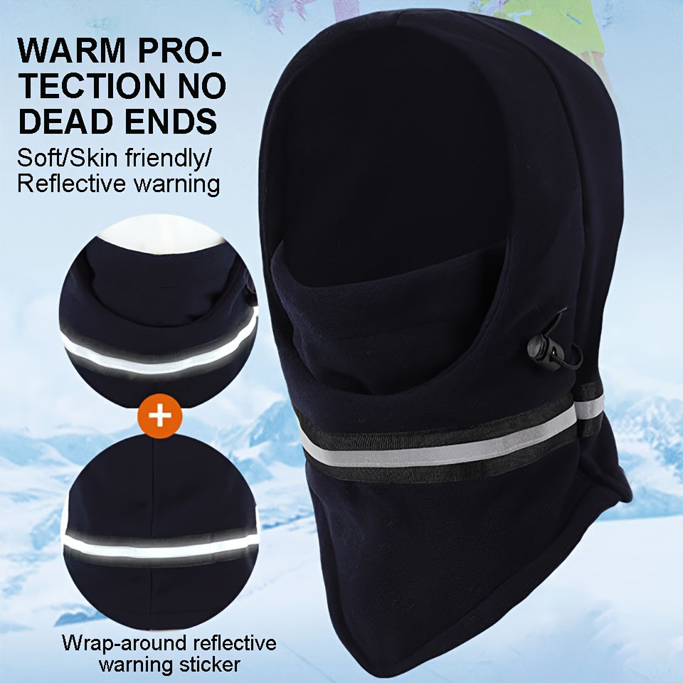 Adjustable Hood Balaclava With Reflective Striped Windproof UV Protection