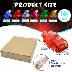 6 Colors LED Kids Party Finger Lights Light Up Ring Toys Halloween Rave
