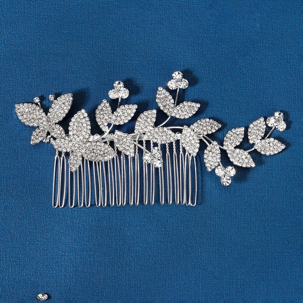 Rhinestone Flower Leaf Hair Comb Hairpin Party Favor Decor Princess Tiara