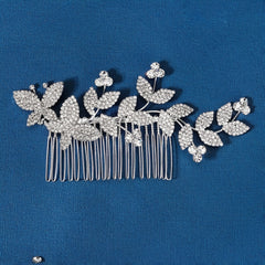 Rhinestone Flower Leaf Hair Comb Hairpin Party Favor Decor Princess Tiara