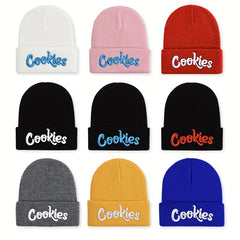 Letter Cookies Embroidered Knitted Hat Woolen Hat Pullover Warm Cold Hat