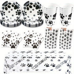 Dog Paw Prints Party Supplies Set