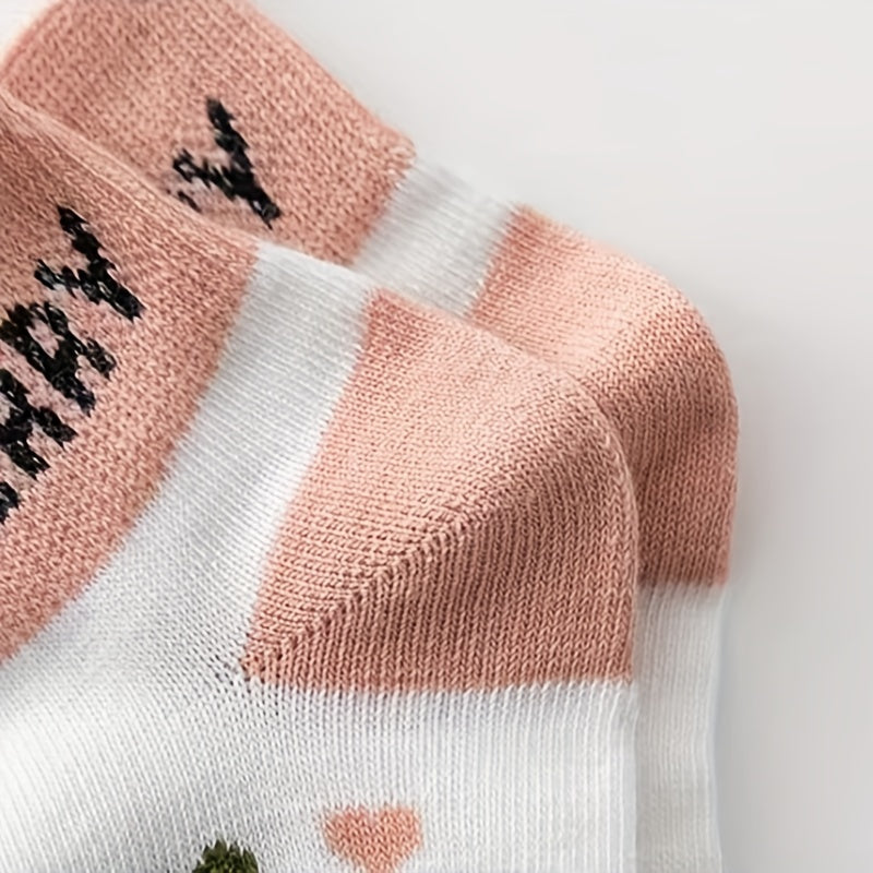 5 Pairs Fruit Print Crew Socks Women's Stockings
