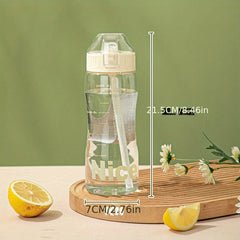 Leakproof Sports Water Bottle with Straw and Scale for Fitness Hiking