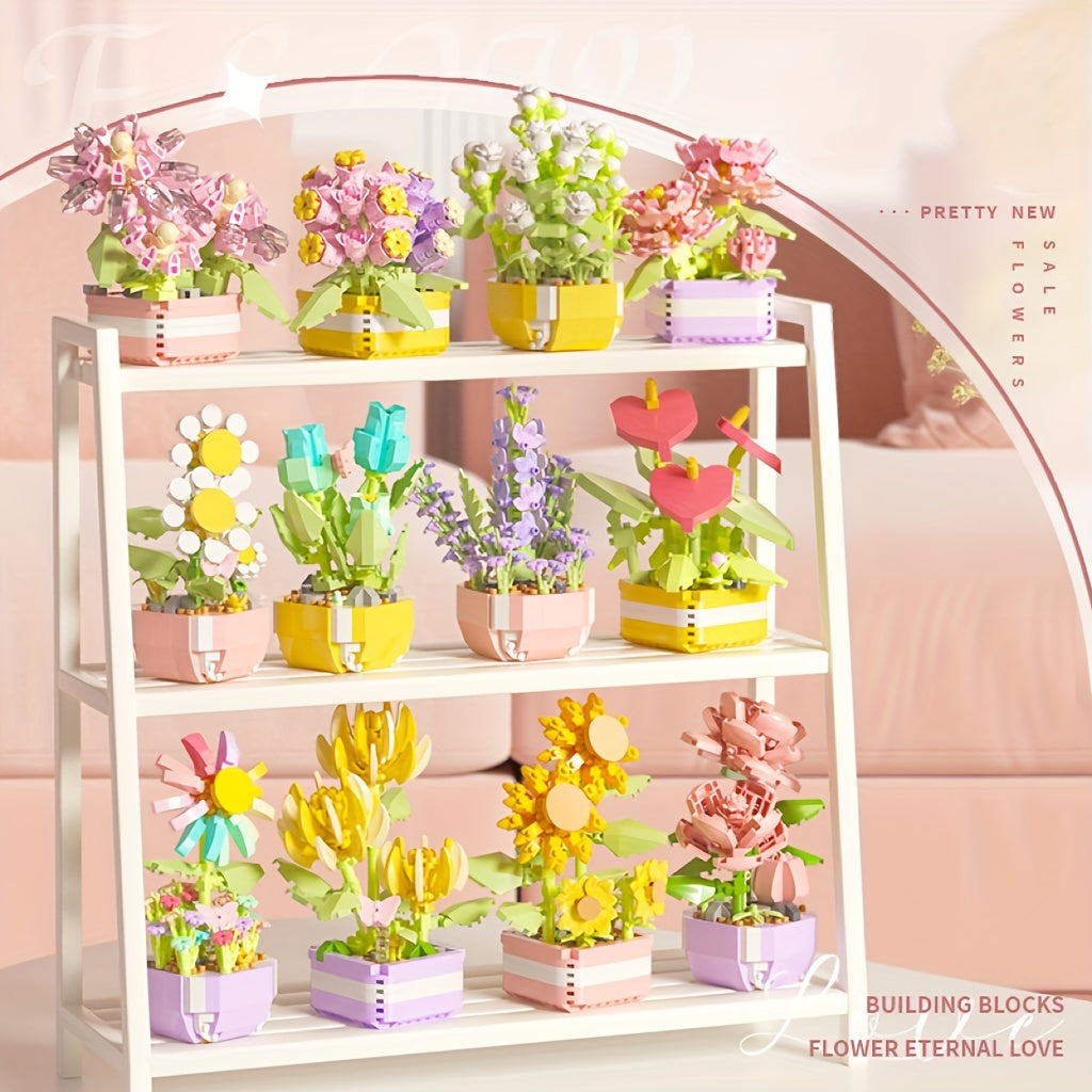 DIY Succulent Building Block Flowers Immortal Flowers Desktop Ornaments
