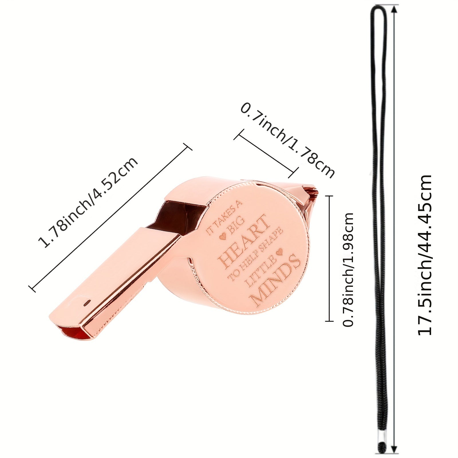 Double Sided Lettering Rose Golden Stainless Steel Whistle Coach Gift