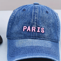Embroidery Denim Baseball Cap Distressed Dad Hats