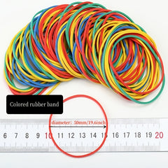 100-500pcs 49-78cm Colored Rubber Bands for Hair, School, Office, Stationery