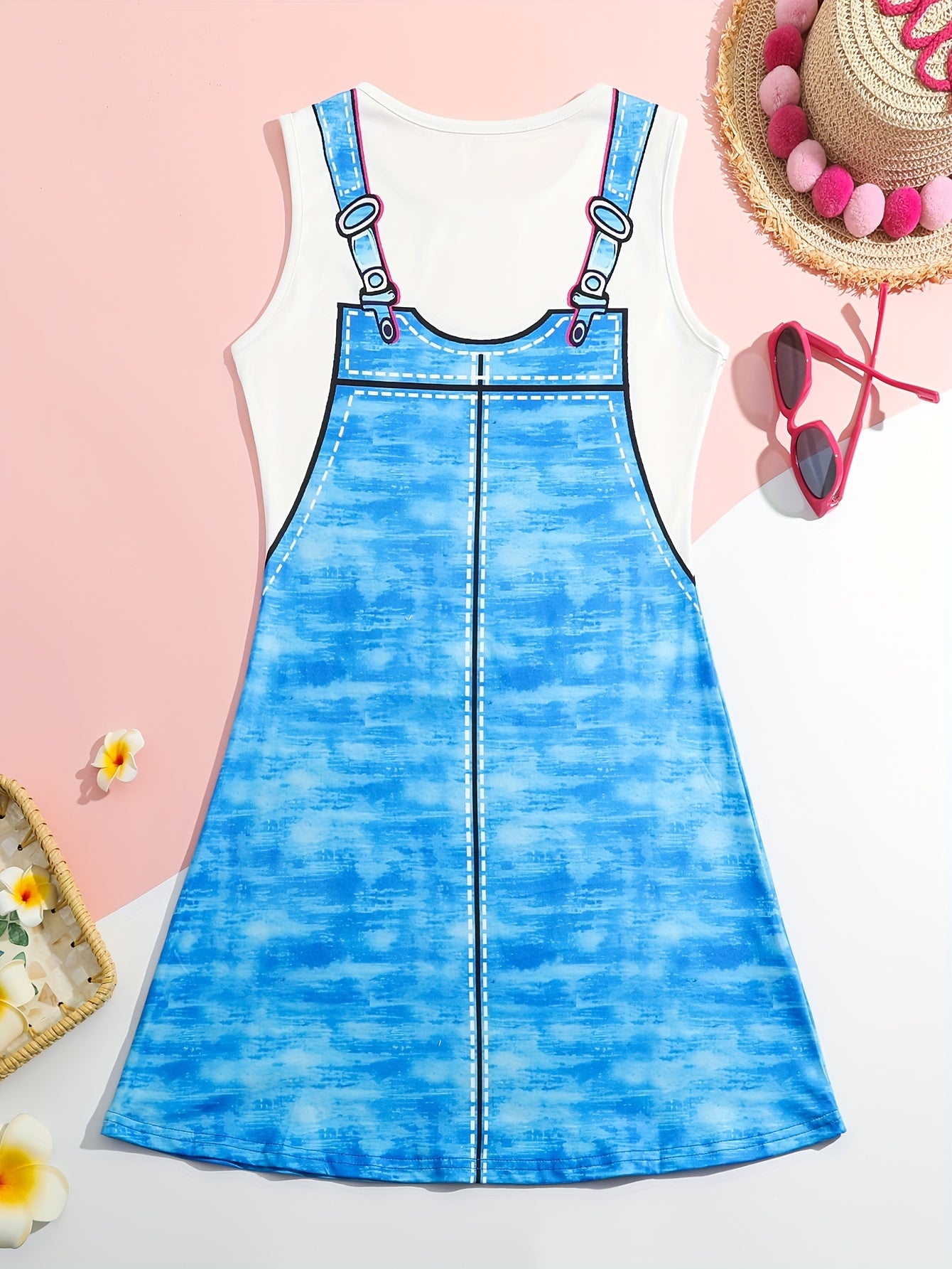 Girls Unicorn Sleeveless Dress Summer Party Gift