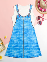 Girls Unicorn Sleeveless Dress Summer Party Gift