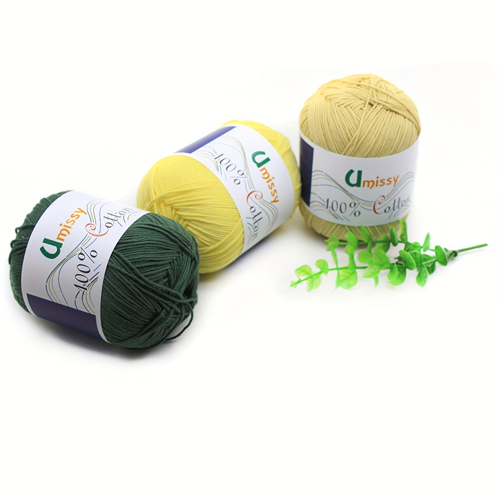 2pcsX50g 100 Cotton Yarn With 2pcs Purple Markers Crochet Yarn