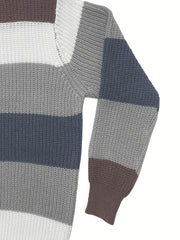 Men's Retro Knitted Sweater Warm Striped Pullover