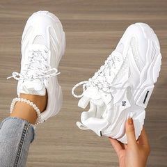 Women's Mesh Chunky Sneakers Low Top Platform Trainers