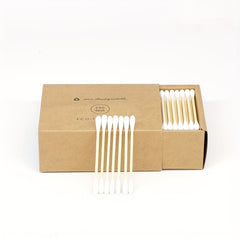 200PCS Double Head Bamboo Swab Beauty Makeup Nose Ears Cleaning