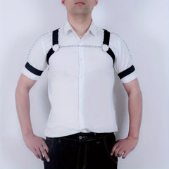 Men's Sexy Leather Chest Harness Elastic Straps