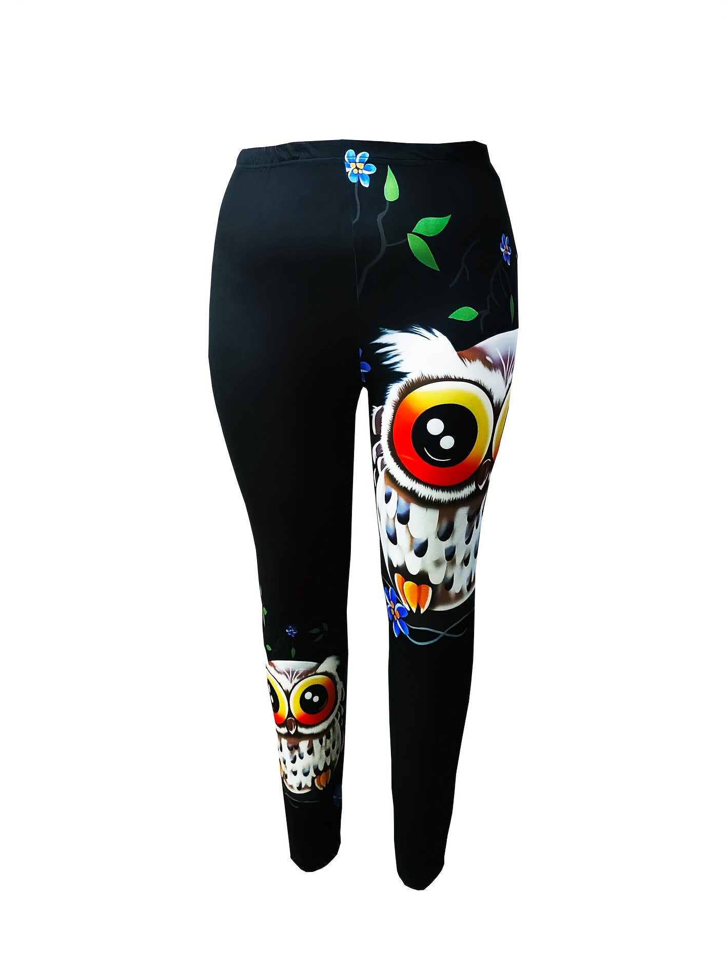 Women's Plus Owl Print High Rise Leggings