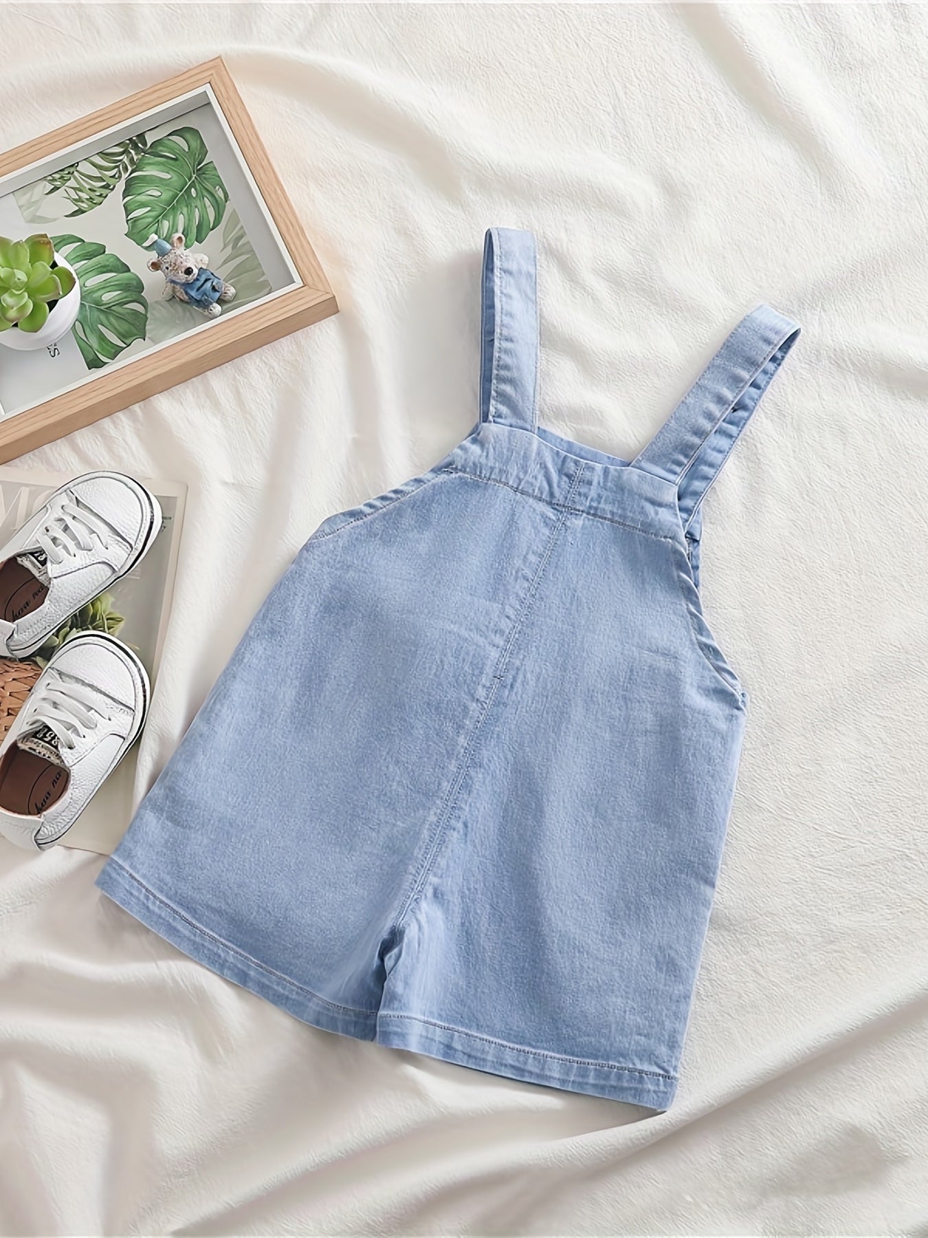 Cat Cartoon Embroidery Overalls For Baby Boy And Girl